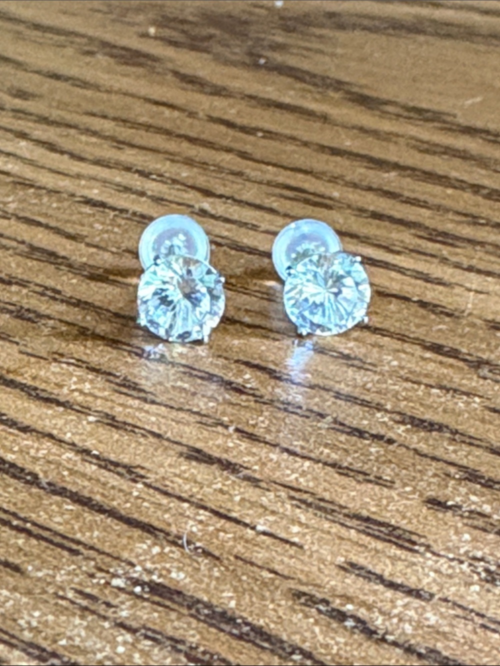 10K Gold Classic White Sapphire Stud Earrings